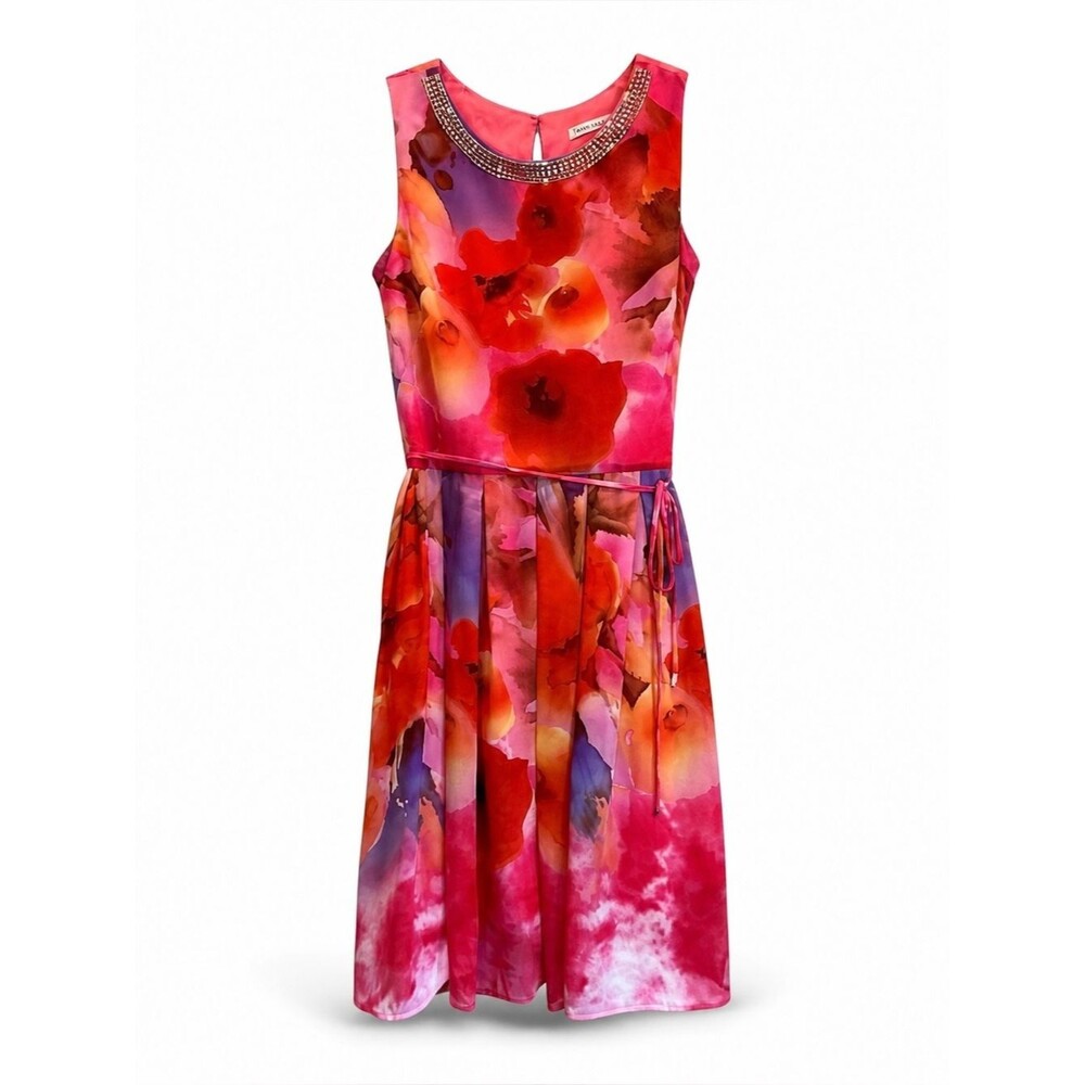 Sandra Darren Floral Occasion Dress Size 14 Fit & Flare Wedding Guest Party